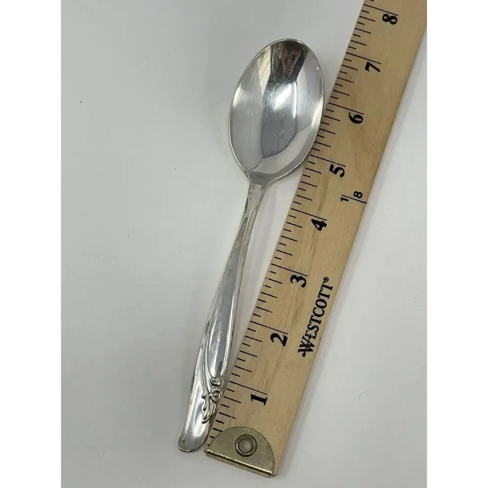 International Rogers EXQUISITE Silverplate 1957 Dinner Place Spoons 7” Set Of 4
